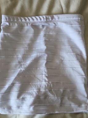 White Horizontal Ribbed Tube Top